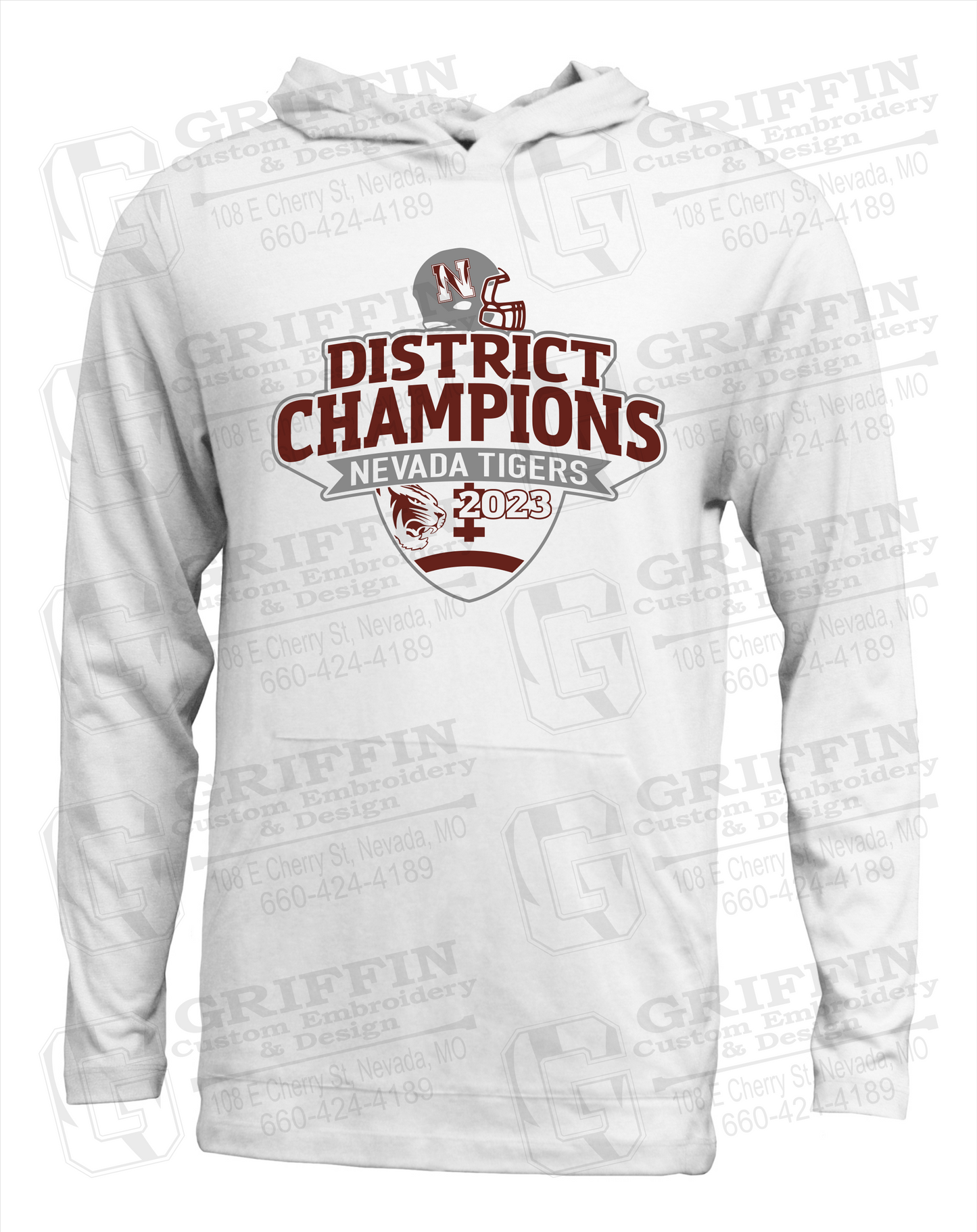 Nevada Tigers 24-L T-Shirt Hoodie - Football 2023 District Champions