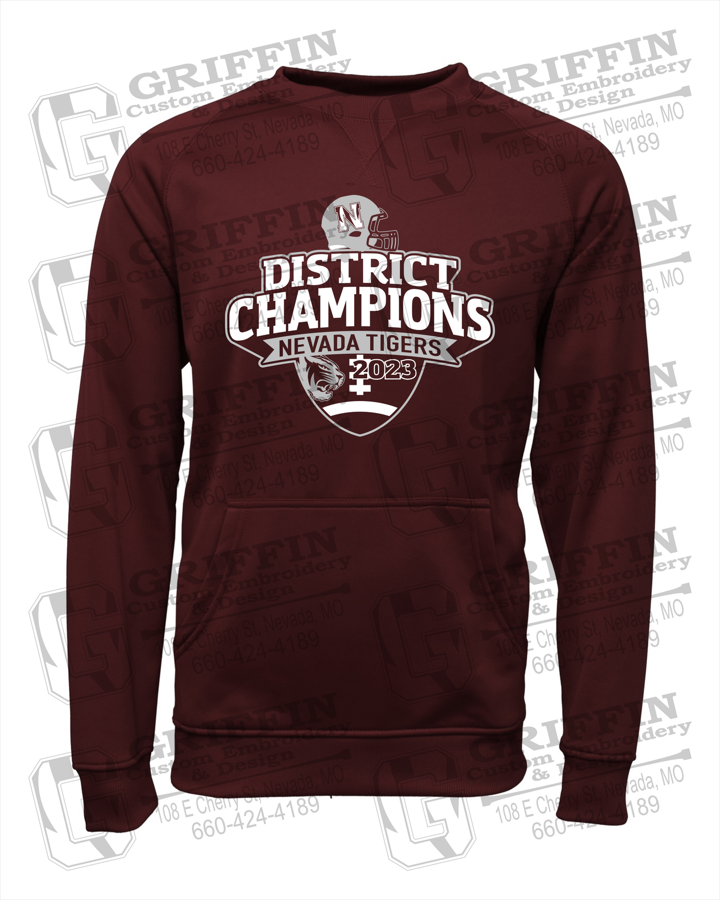Nevada Tigers 24-L Sweatshirt - Football 2023 District Champions
