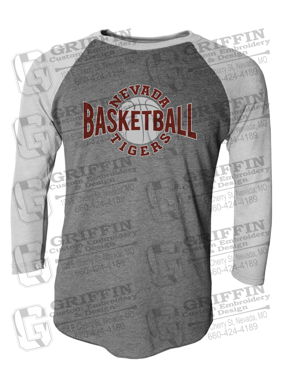 Tri-Blend Raglan Sleeve T-Shirt - Basketball - Nevada Tigers 24-M