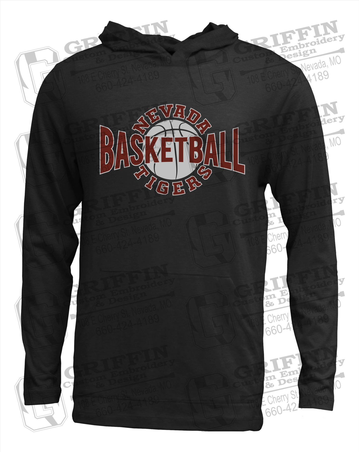 Soft-Tek T-Shirt Hoodie - Basketball - Nevada Tigers 24-M