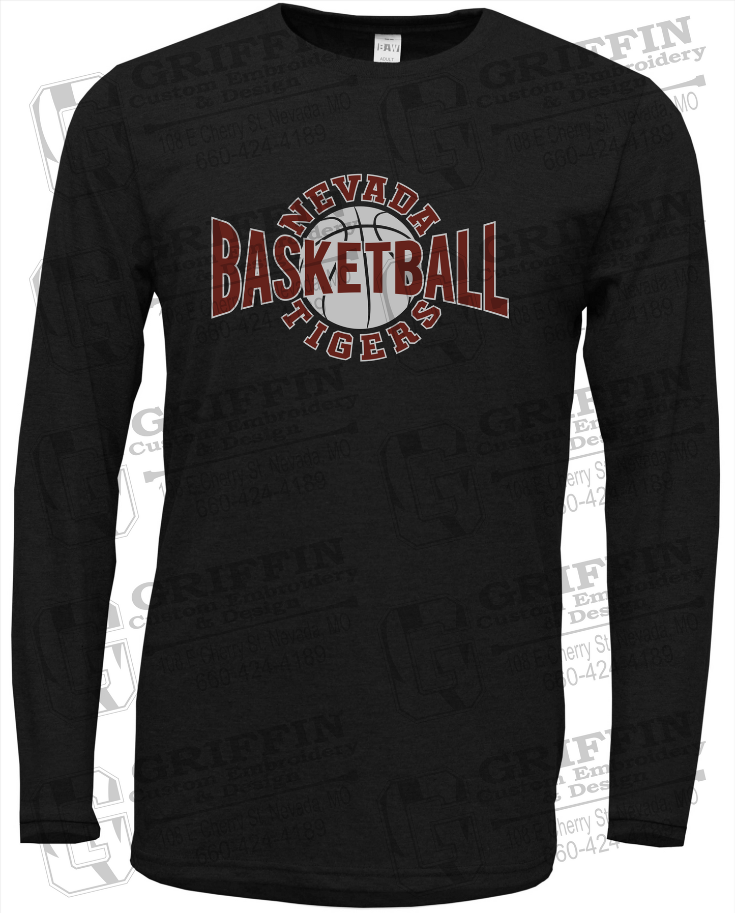Soft-Tek Long Sleeve T-Shirt - Basketball - Nevada Tigers 24-M