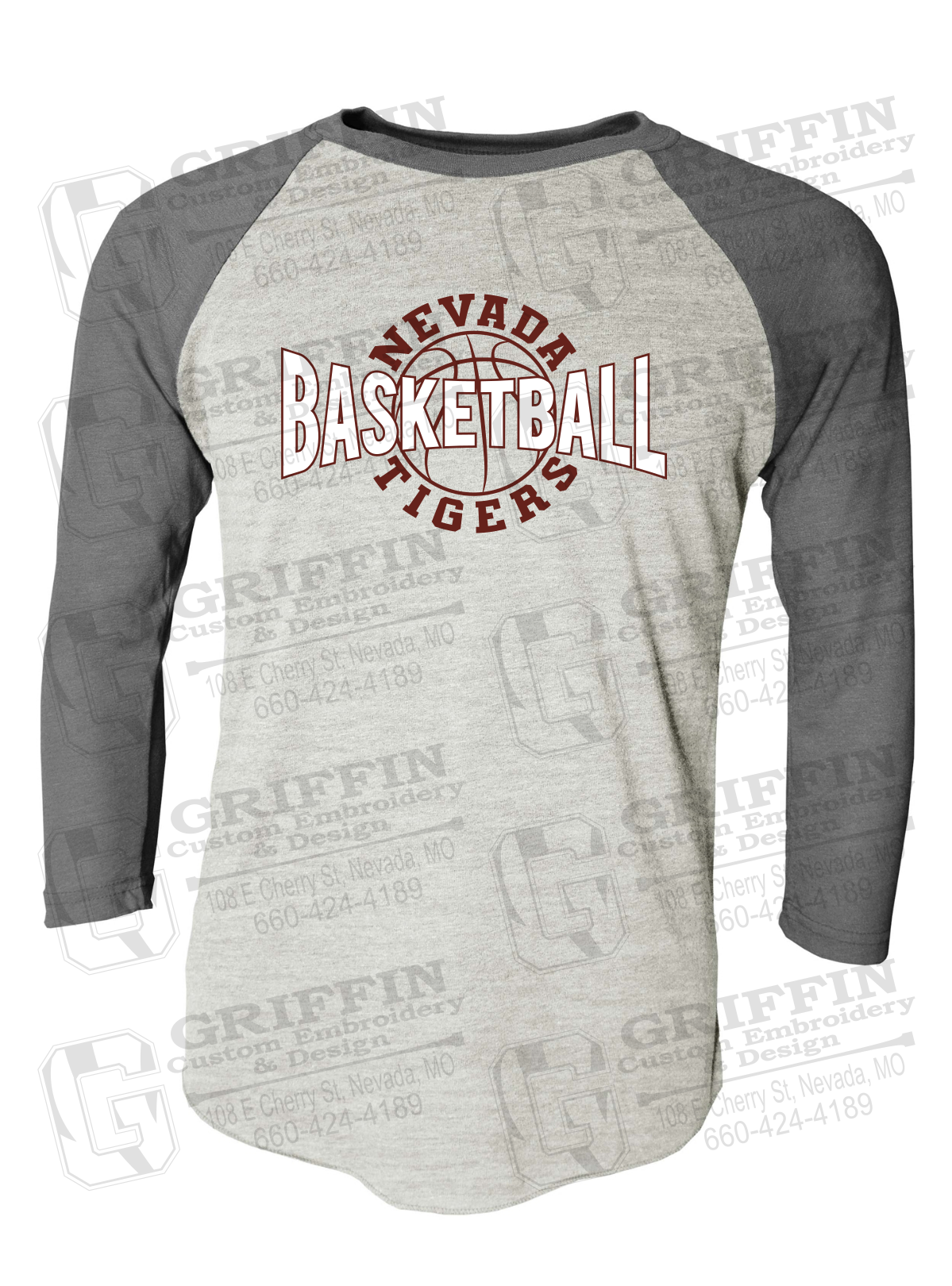 Tri-Blend Raglan Sleeve T-Shirt - Basketball - Nevada Tigers 24-M