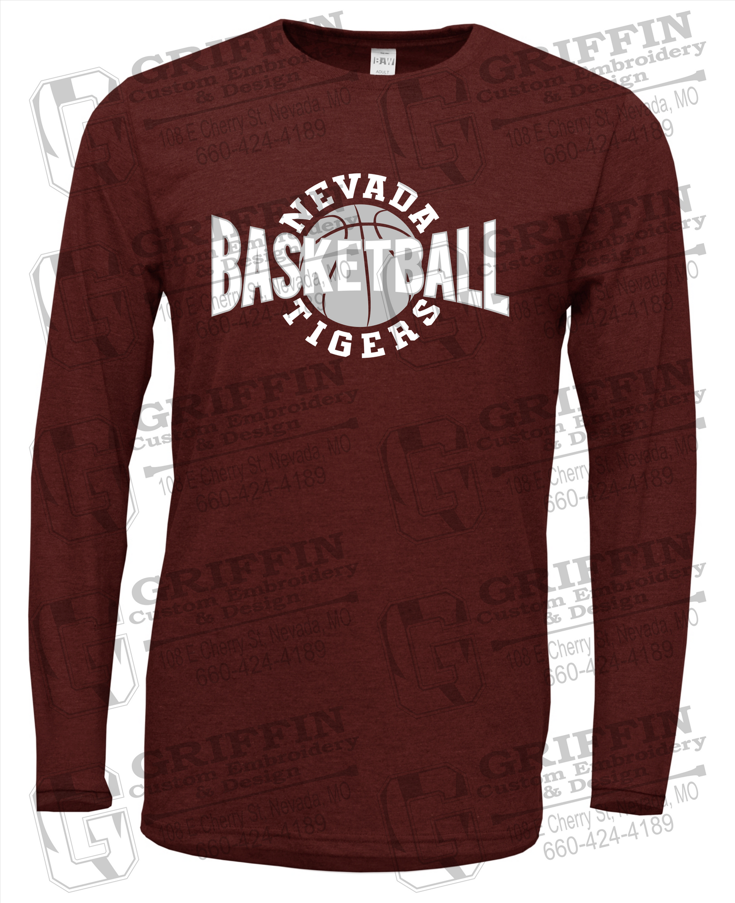 Soft-Tek Long Sleeve T-Shirt - Basketball - Nevada Tigers 24-M