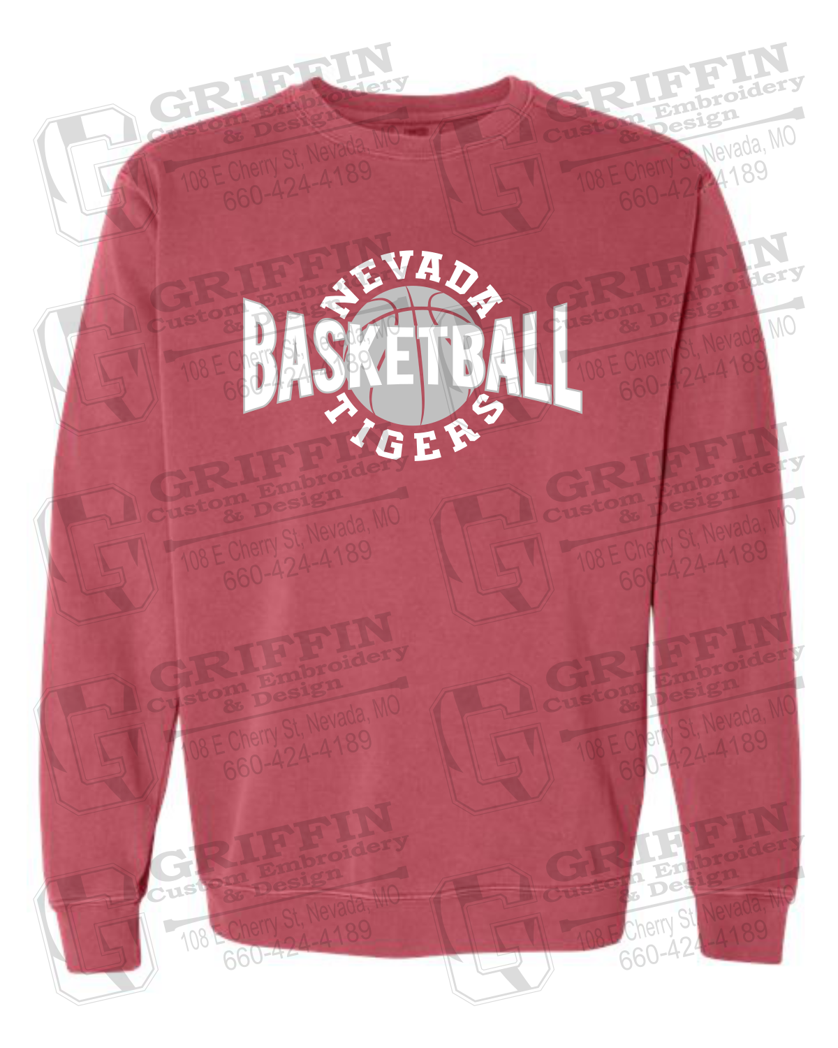 Comfort Colors Crewneck Sweatshirt - Basketball - Nevada Tigers 24-M