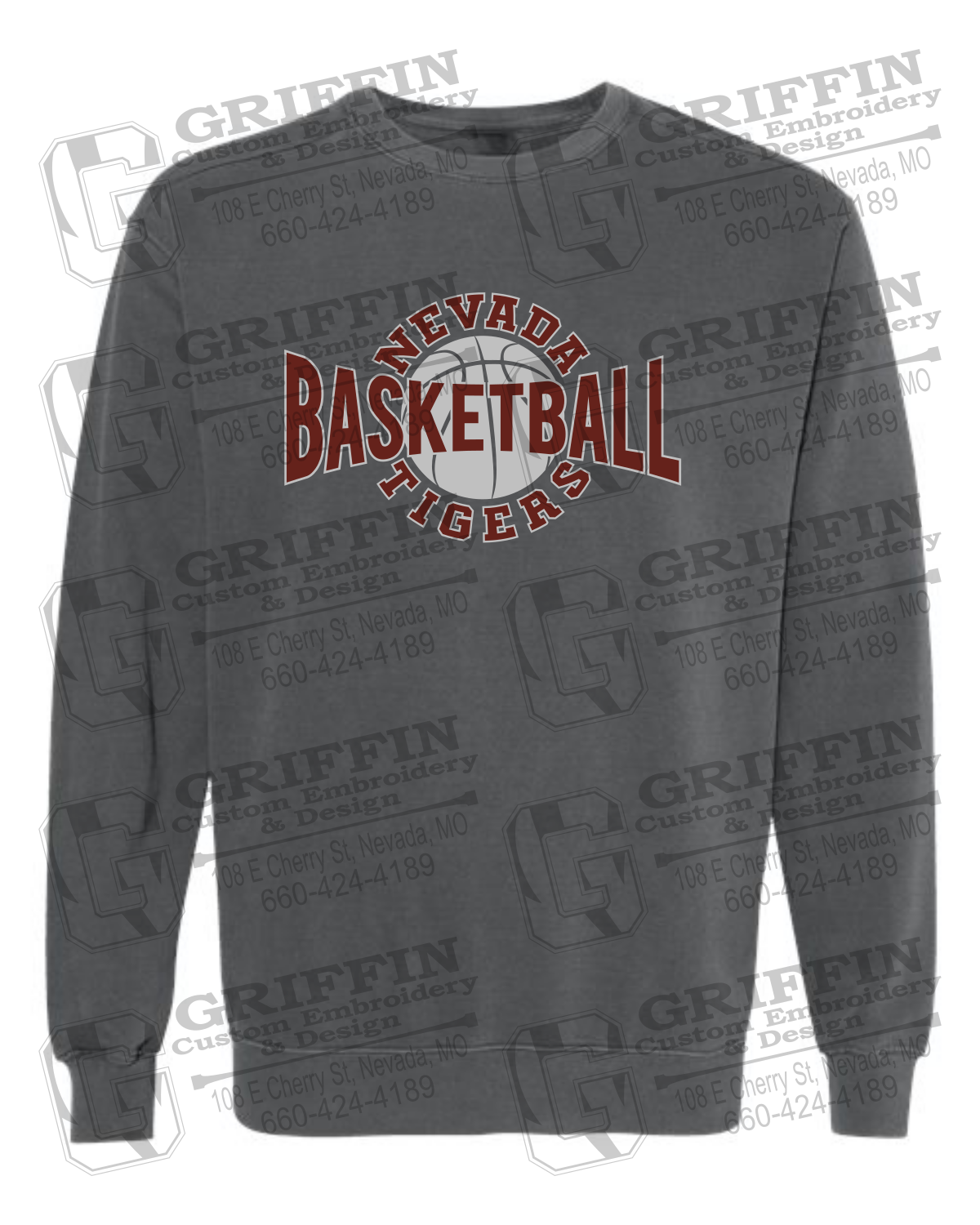 Comfort Colors Crewneck Sweatshirt - Basketball - Nevada Tigers 24-M