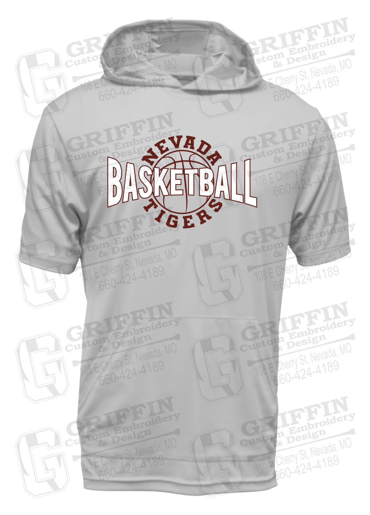 Dry-Fit Short Sleeve T-Shirt Hoodie - Basketball - Nevada Tigers 24-M