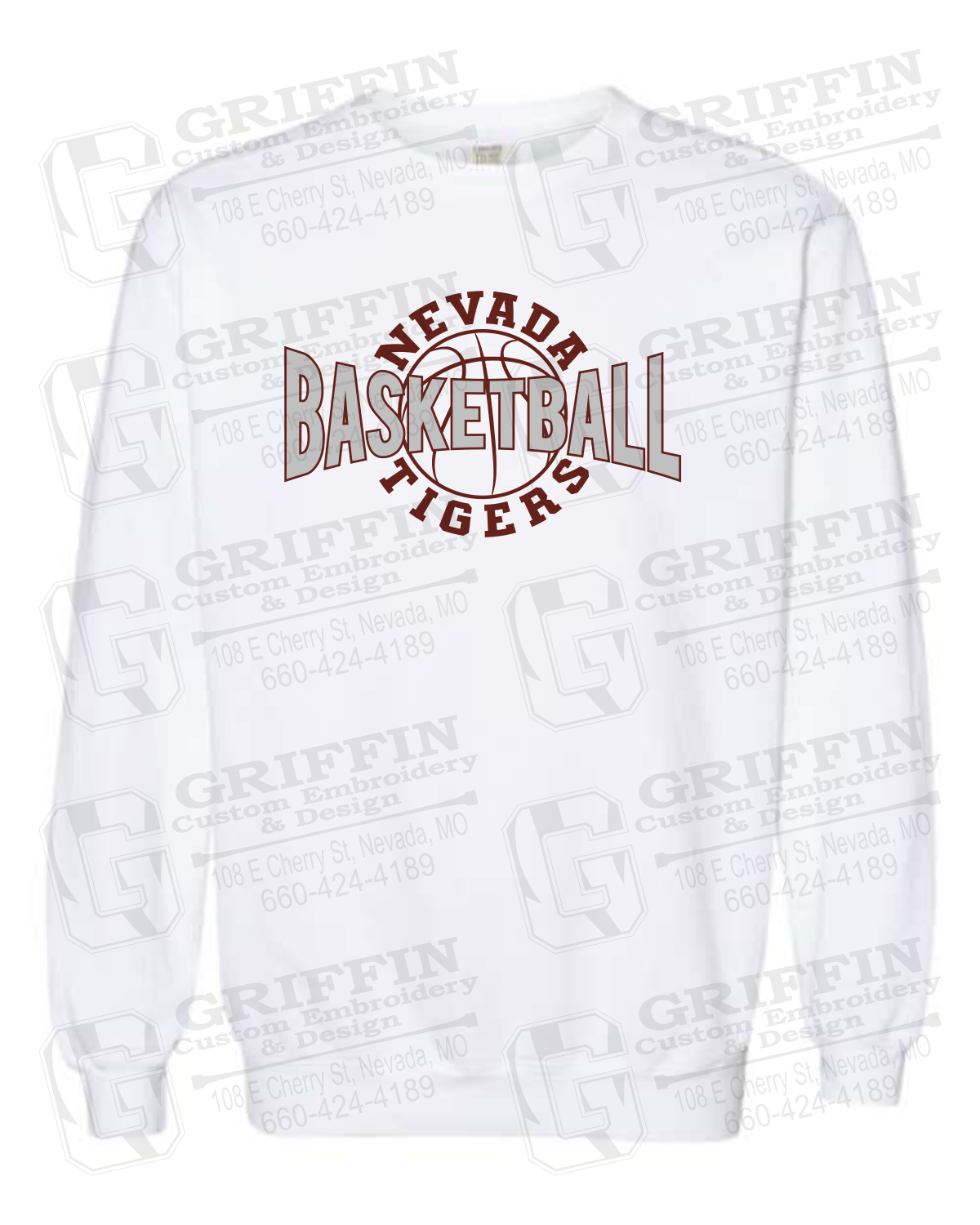 Comfort Colors Crewneck Sweatshirt - Basketball - Nevada Tigers 24-M