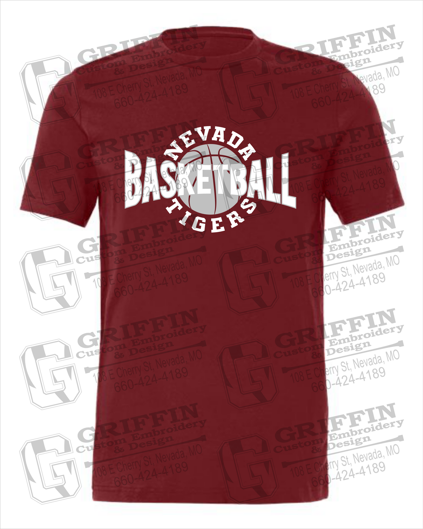 Nevada Tigers 24-M 100% Cotton Short Sleeve T-Shirt - Basketball