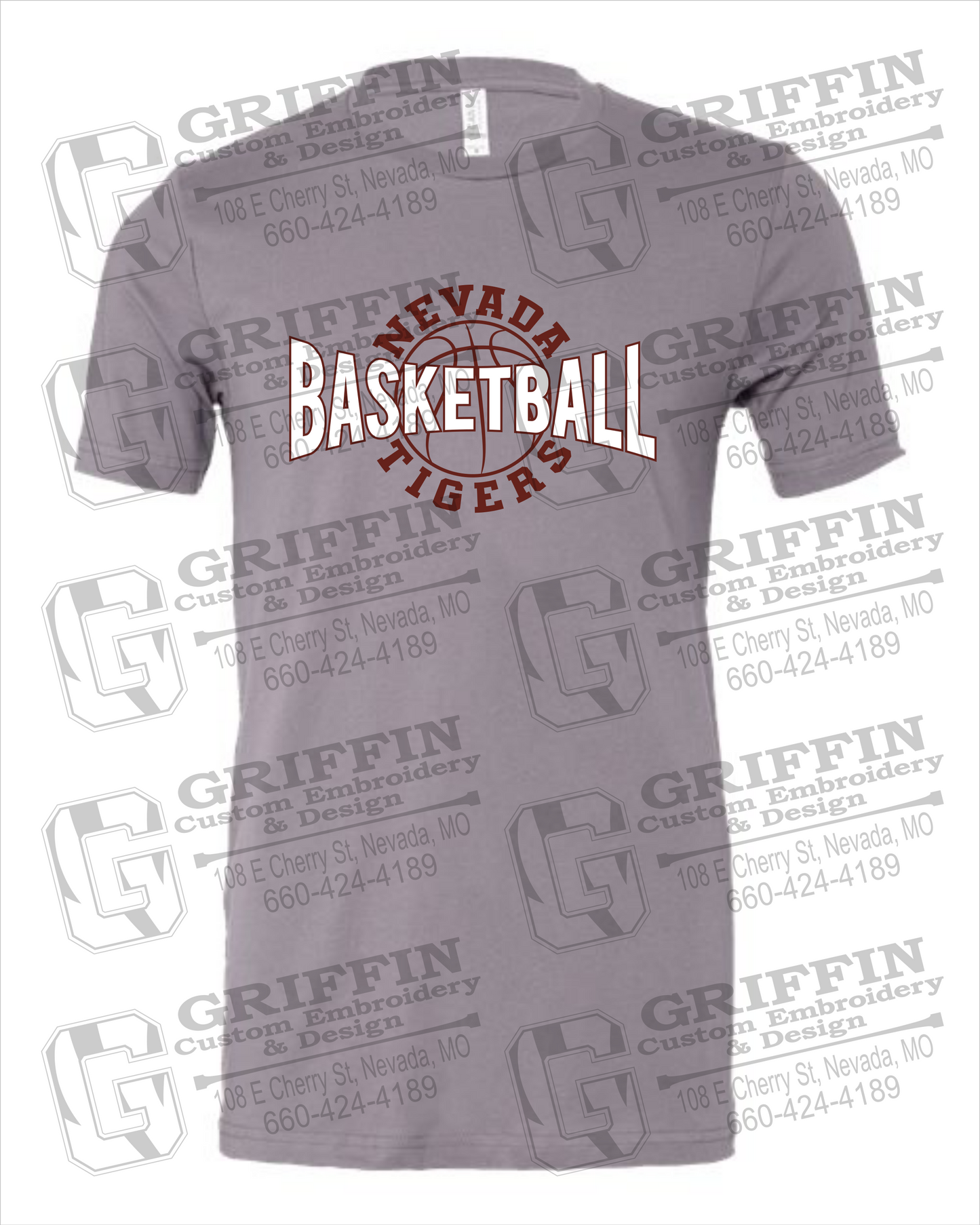 Nevada Tigers 24-M 100% Cotton Short Sleeve T-Shirt - Basketball
