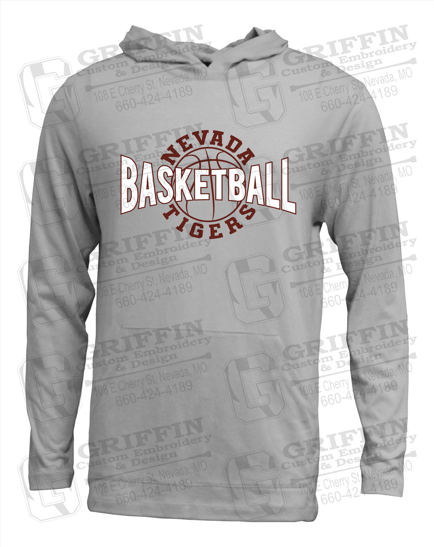 Soft-Tek T-Shirt Hoodie - Basketball - Nevada Tigers 24-M
