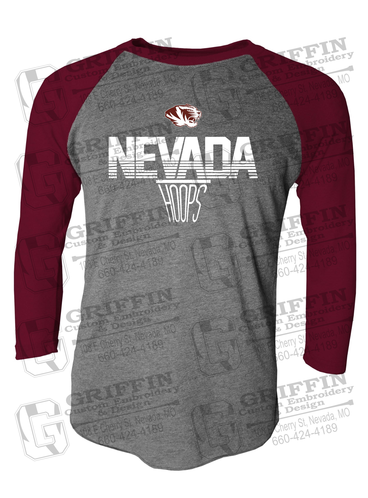 Tri-Blend Raglan Sleeve T-Shirt - Basketball - Nevada Tigers 24-N