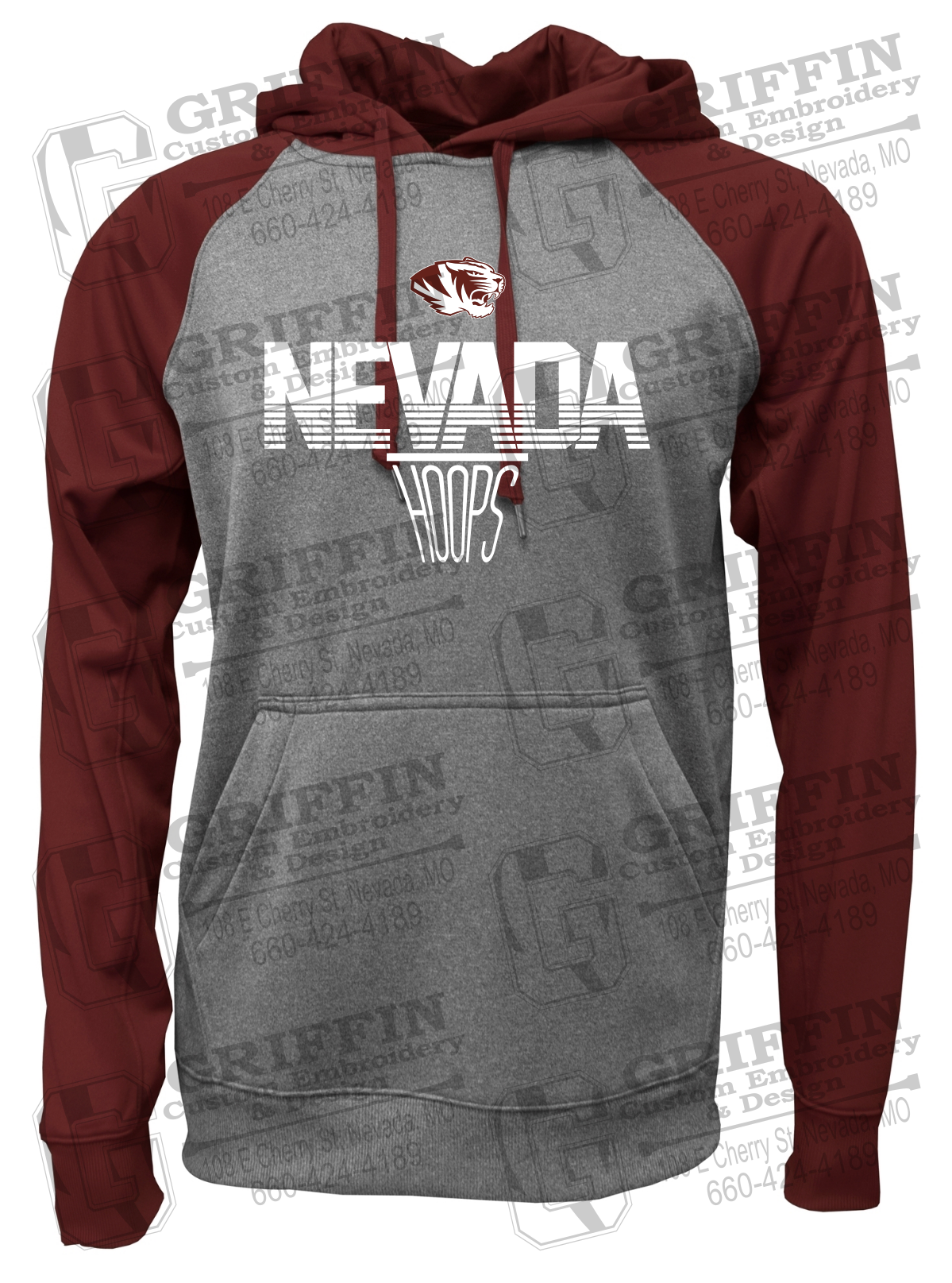 Performance Fleece Raglan Hoodie - Basketball - Nevada Tigers 24-N