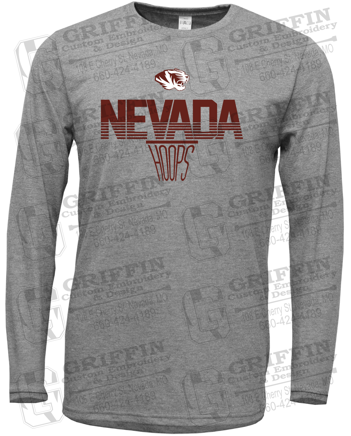 Soft-Tek Long Sleeve T-Shirt - Basketball - Nevada Tigers 24-N