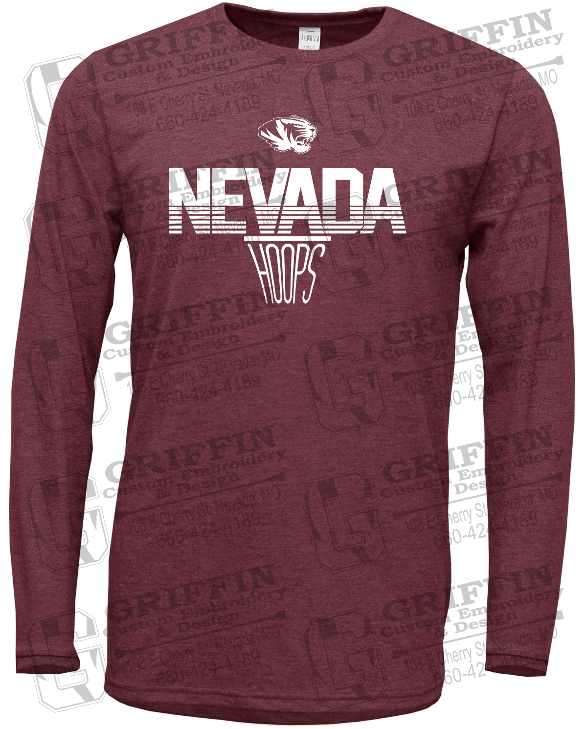 Soft-Tek Long Sleeve T-Shirt - Basketball - Nevada Tigers 24-N