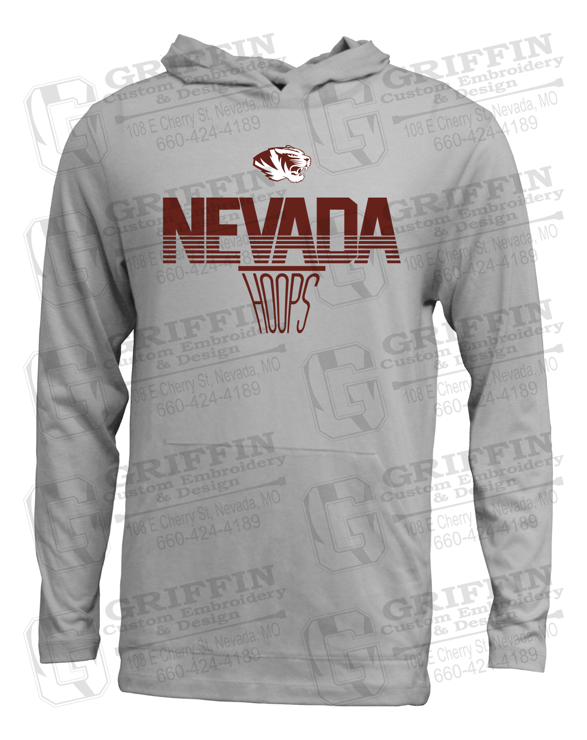 Soft-Tek T-Shirt Hoodie - Basketball - Nevada Tigers 24-N