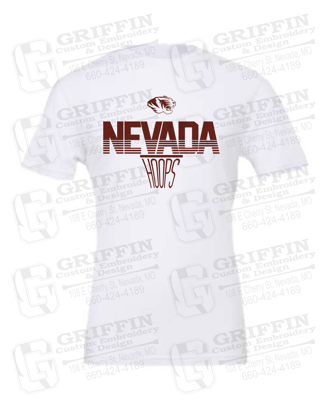 Cotton Short Sleeve T-Shirt - Basketball - Nevada Tigers 24-N