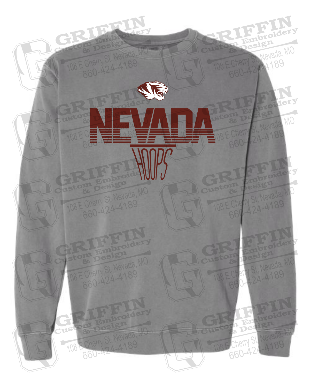 Comfort Colors Crewneck Sweatshirt - Basketball - Nevada Tigers 24-N