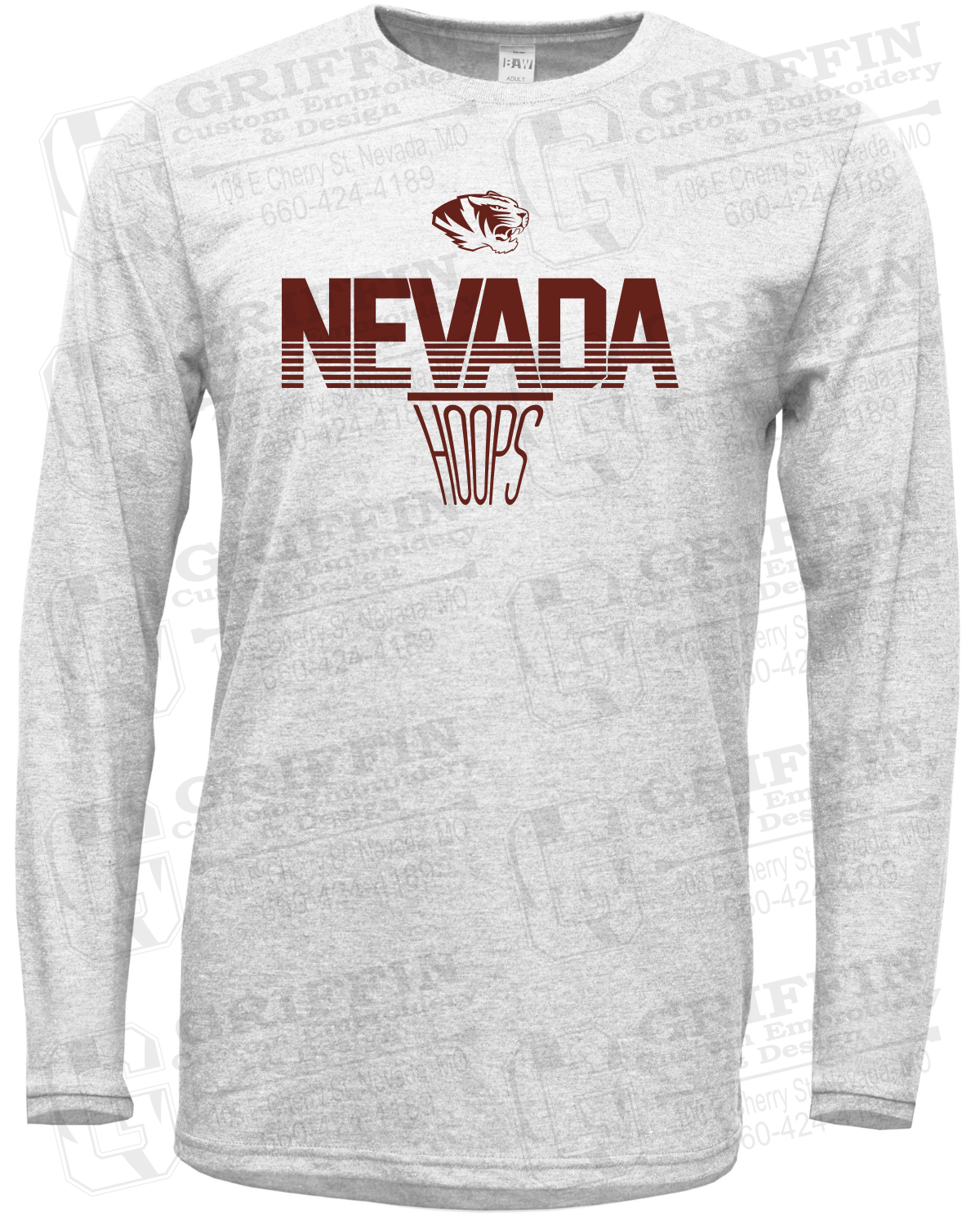 Soft-Tek Long Sleeve T-Shirt - Basketball - Nevada Tigers 24-N