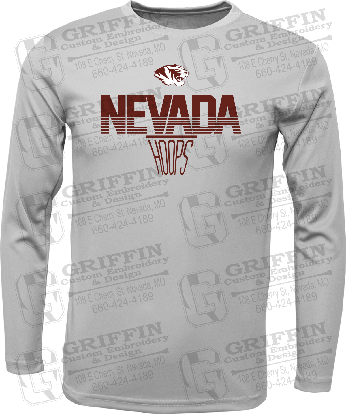 Toddler Dry-Fit Long Sleeve T-Shirt - Basketball - Nevada Tigers 24-N