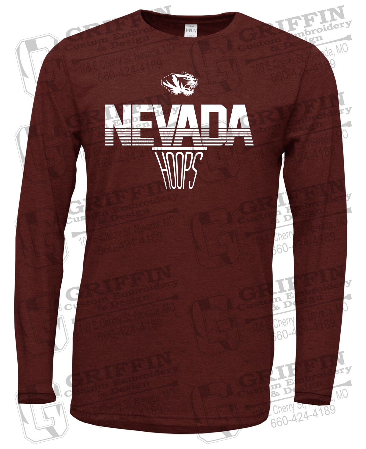 Soft-Tek Long Sleeve T-Shirt - Basketball - Nevada Tigers 24-N