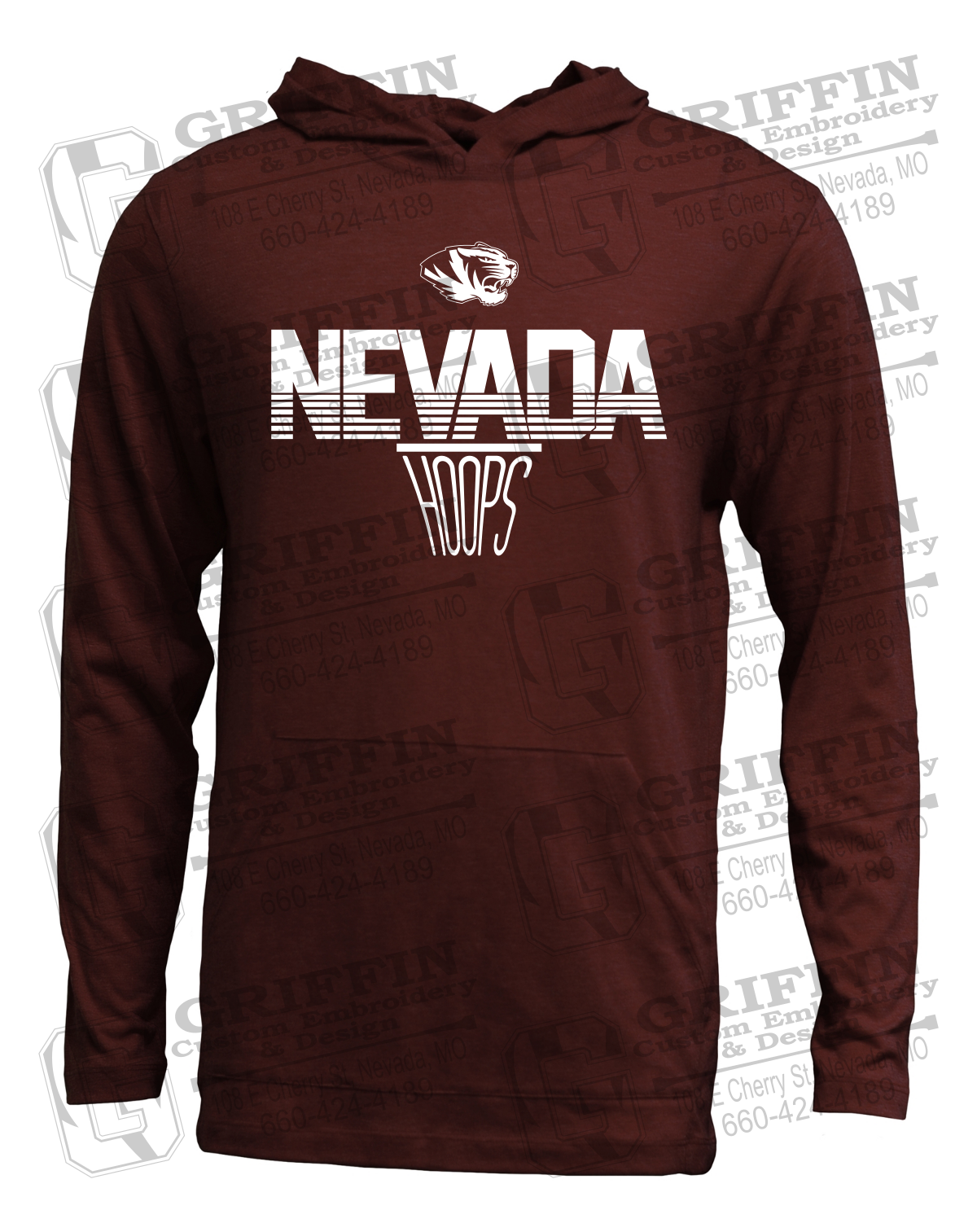 Soft-Tek T-Shirt Hoodie - Basketball - Nevada Tigers 24-N