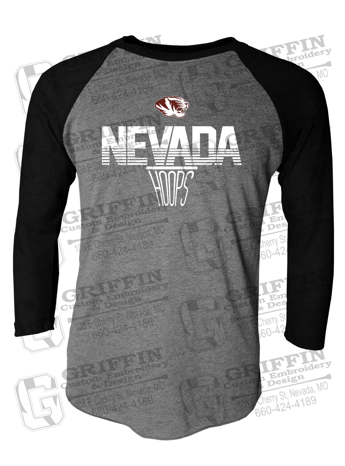 Tri-Blend Raglan Sleeve T-Shirt - Basketball - Nevada Tigers 24-N