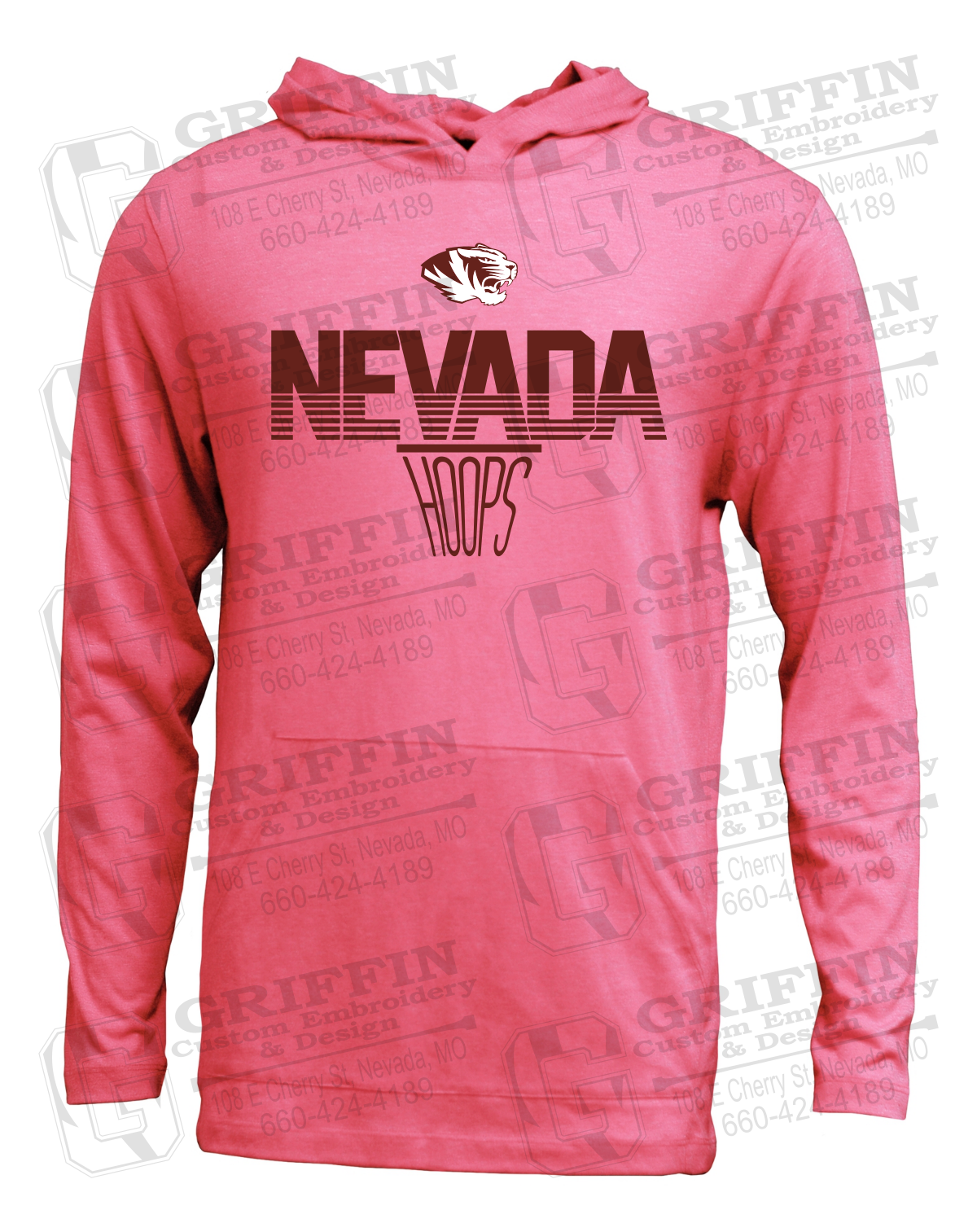 Soft-Tek T-Shirt Hoodie - Basketball - Nevada Tigers 24-N