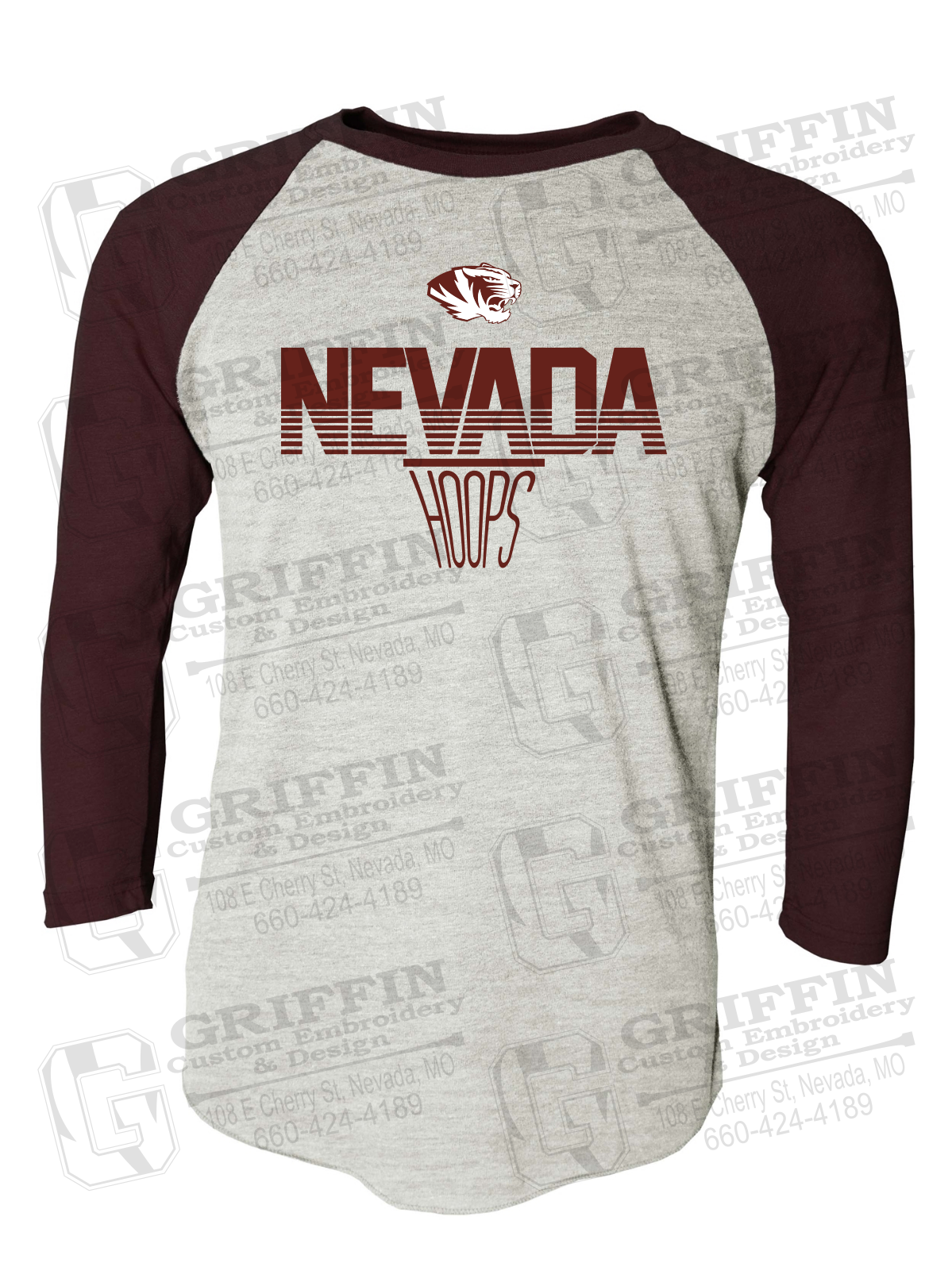 Tri-Blend Raglan Sleeve T-Shirt - Basketball - Nevada Tigers 24-N