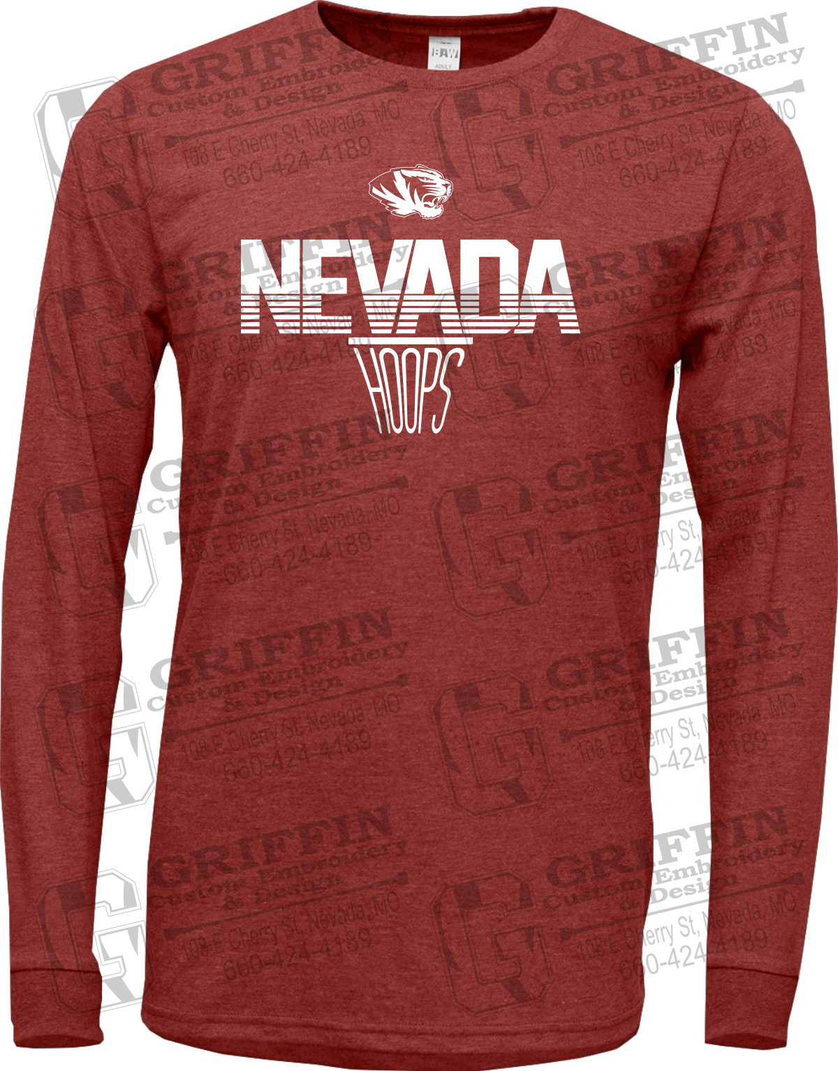 Soft-Tek Long Sleeve T-Shirt - Basketball - Nevada Tigers 24-N