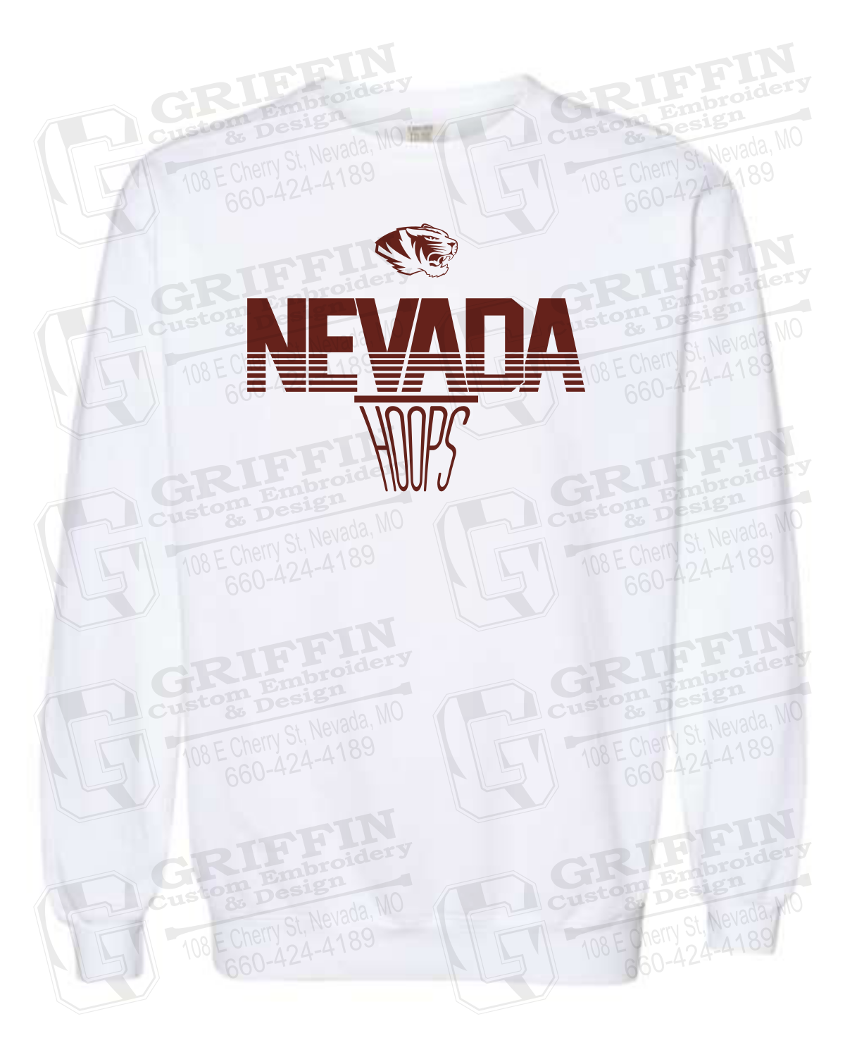 Comfort Colors Crewneck Sweatshirt - Basketball - Nevada Tigers 24-N