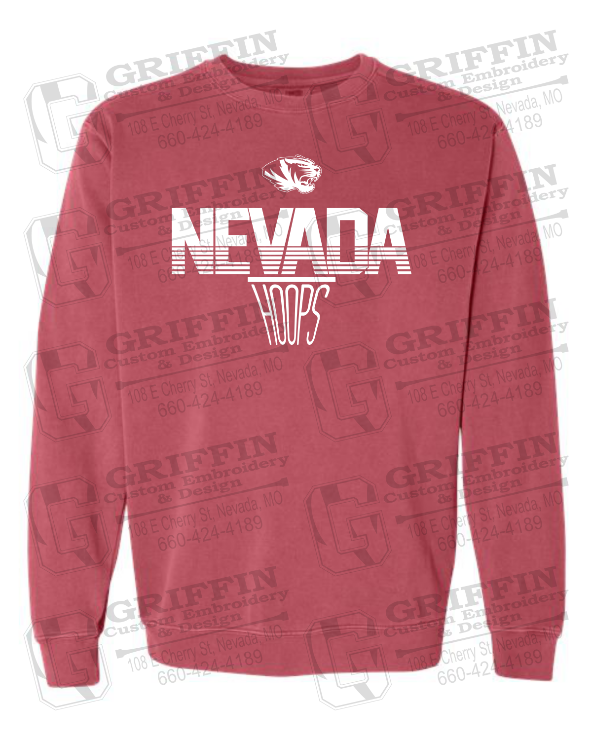 Comfort Colors Crewneck Sweatshirt - Basketball - Nevada Tigers 24-N