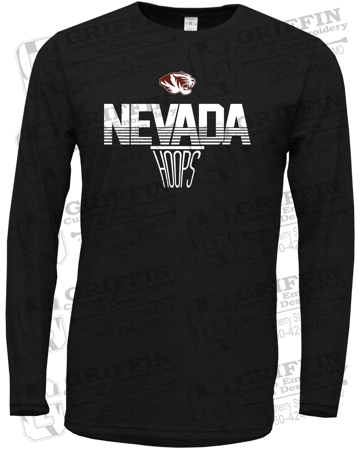 Soft-Tek Long Sleeve T-Shirt - Basketball - Nevada Tigers 24-N