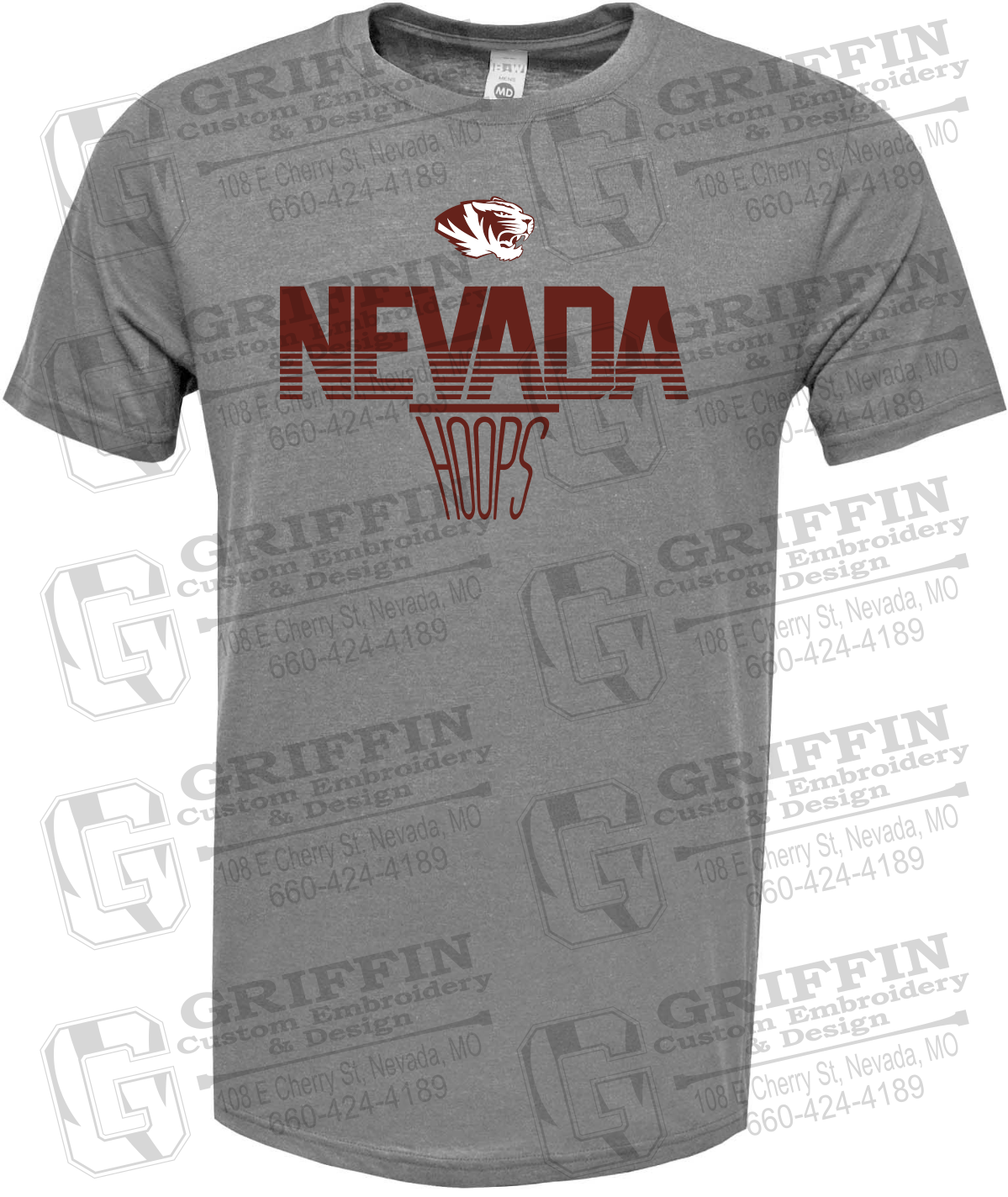 Soft-Tek Short Sleeve T-Shirt - Basketball - Nevada Tigers 24-N