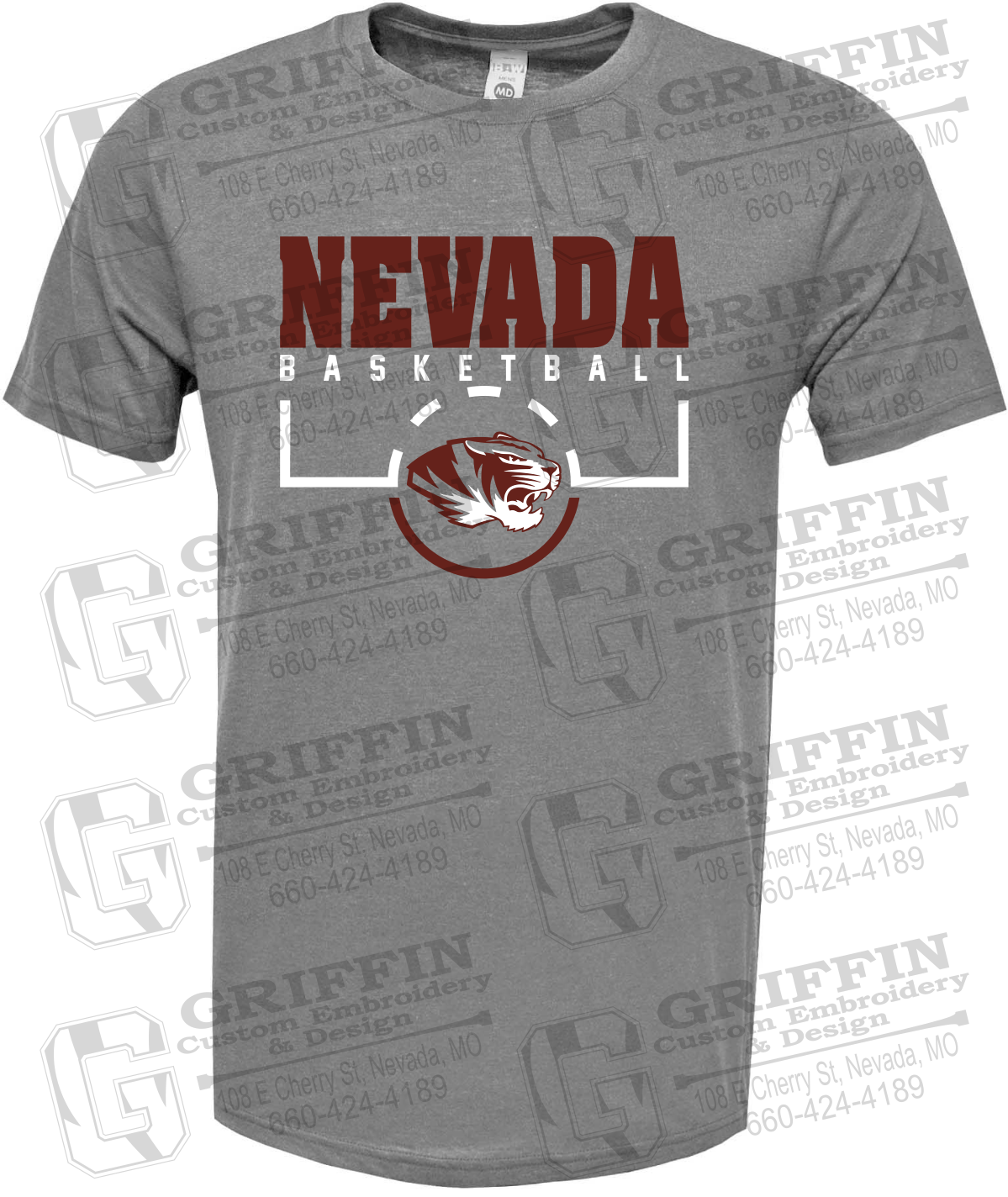 Soft-Tek Short Sleeve T-Shirt - Basketball - Nevada Tigers 24-P