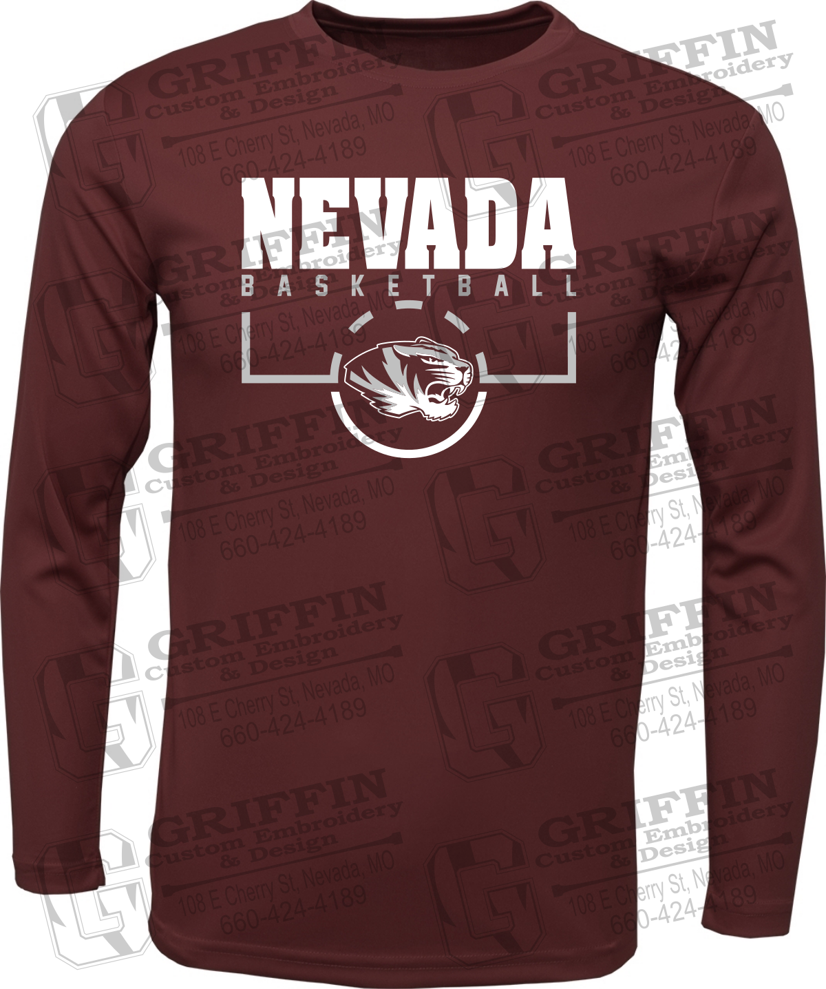 Toddler Dry-Fit Long Sleeve T-Shirt - Basketball - Nevada Tigers 24-P