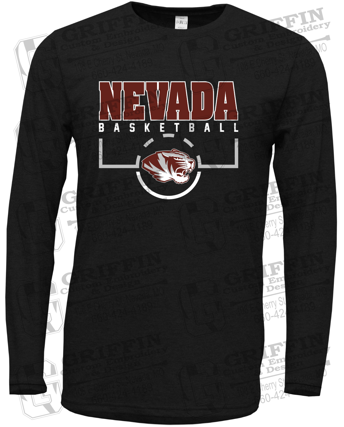 Soft-Tek Long Sleeve T-Shirt - Basketball - Nevada Tigers 24-P