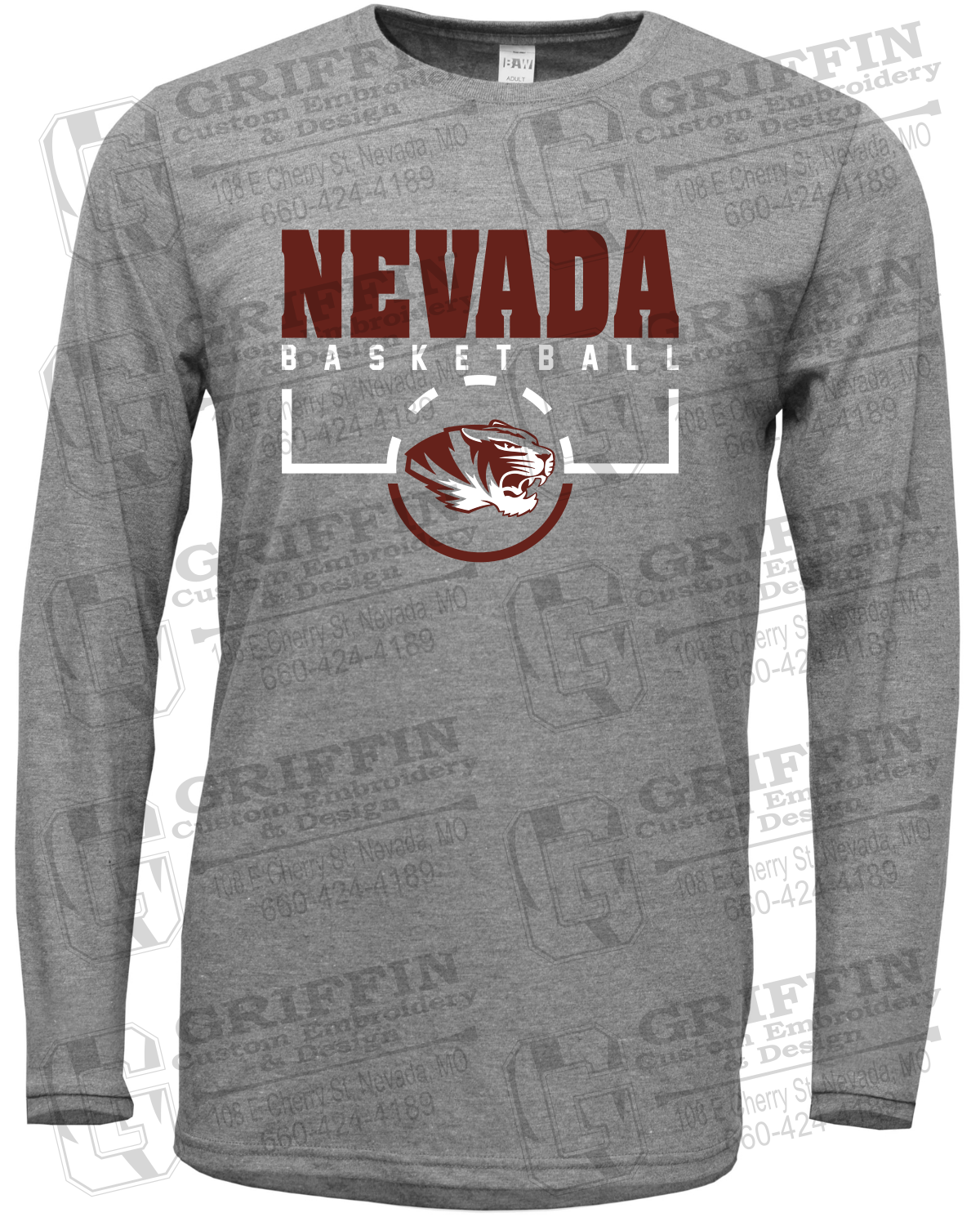 Soft-Tek Long Sleeve T-Shirt - Basketball - Nevada Tigers 24-P