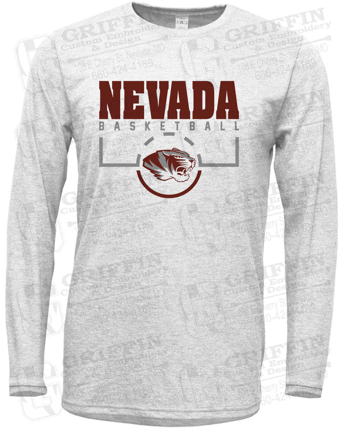 Soft-Tek Long Sleeve T-Shirt - Basketball - Nevada Tigers 24-P