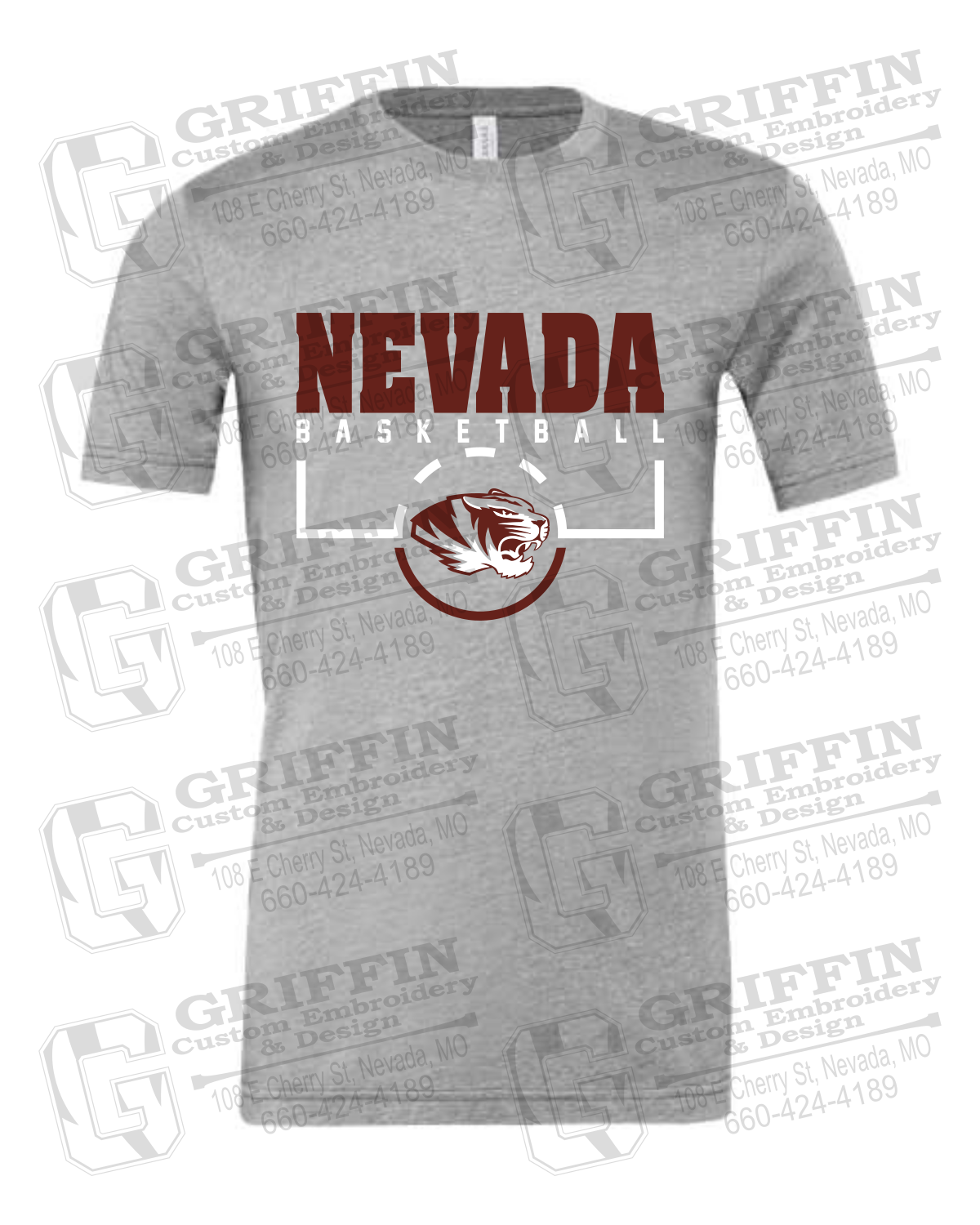 Cotton Short Sleeve T-Shirt - Basketball - Nevada Tigers 24-P