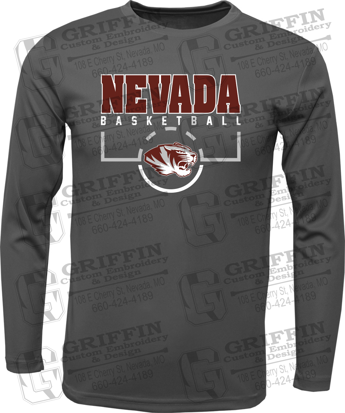 Toddler Dry-Fit Long Sleeve T-Shirt - Basketball - Nevada Tigers 24-P