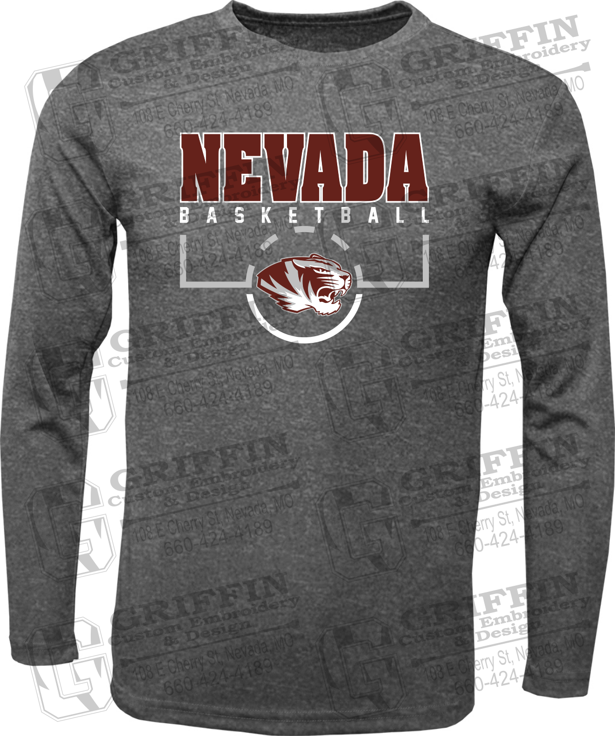 Dry-Fit Long Sleeve T-Shirt - Basketball - Nevada Tigers 24-P