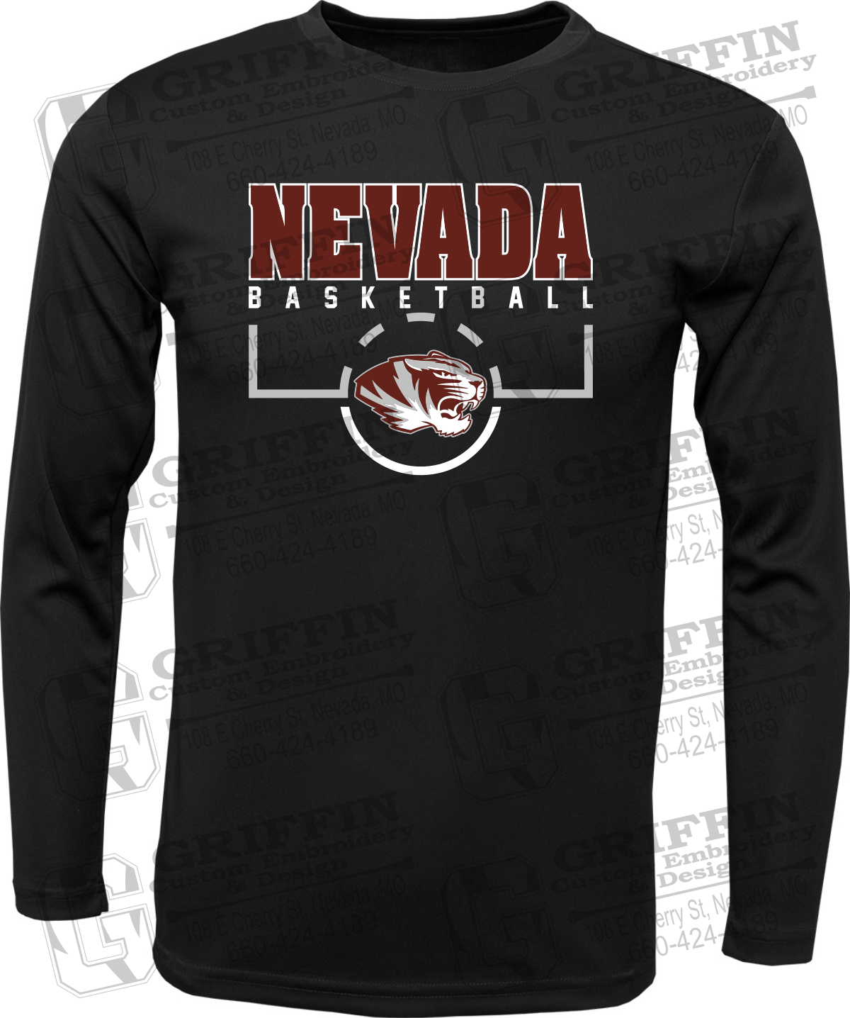 Toddler Dry-Fit Long Sleeve T-Shirt - Basketball - Nevada Tigers 24-P