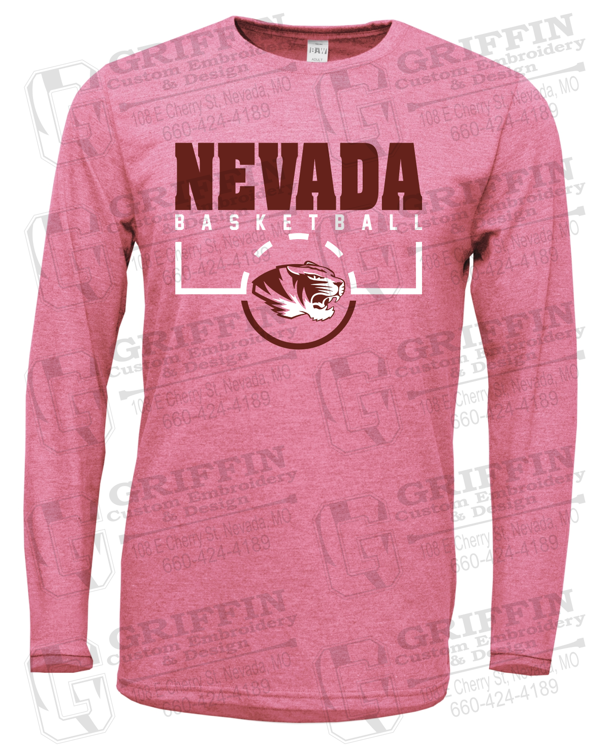 Soft-Tek Long Sleeve T-Shirt - Basketball - Nevada Tigers 24-P