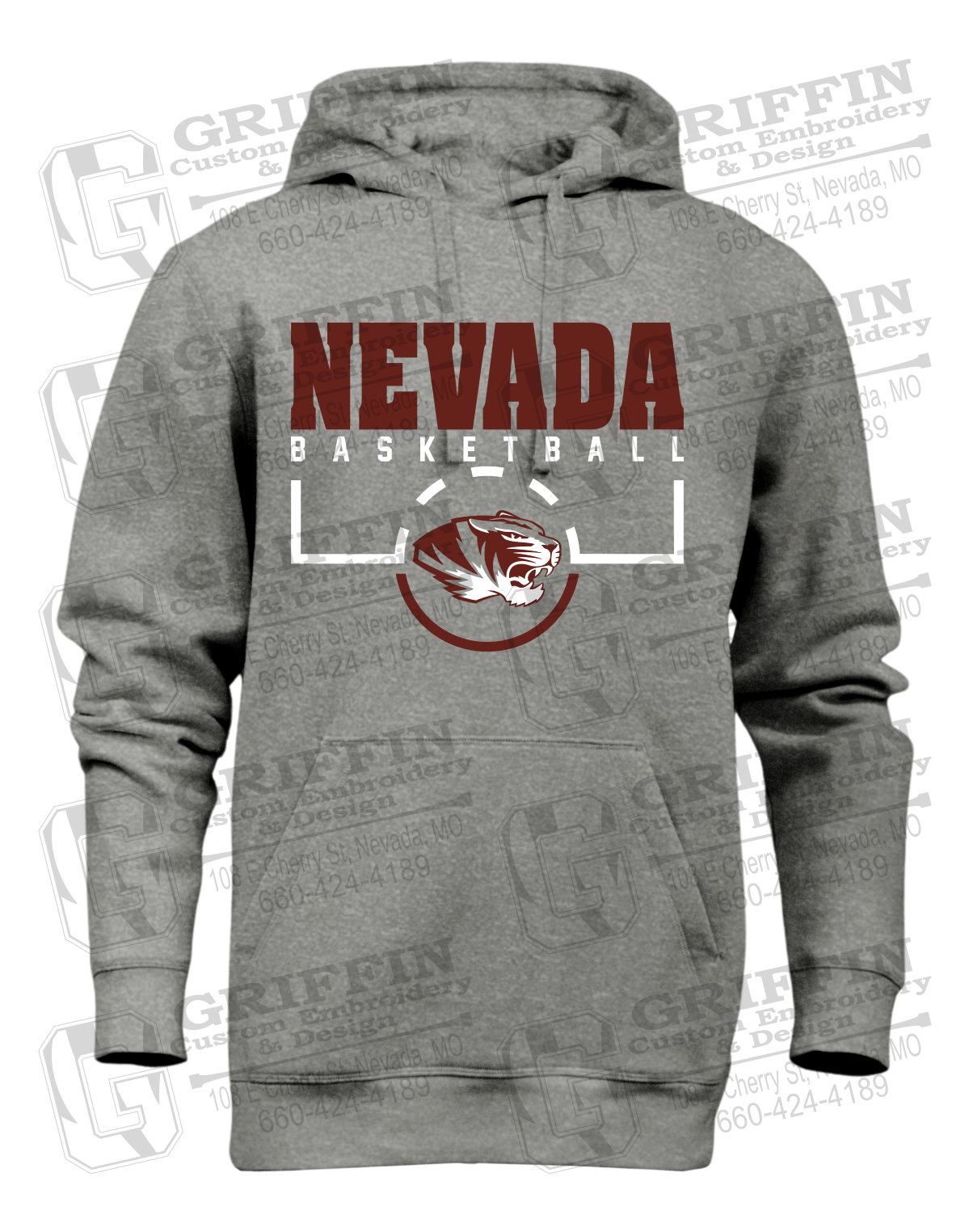 Heavyweight Fleece Hoodie - Basketball - Nevada Tigers 24-P