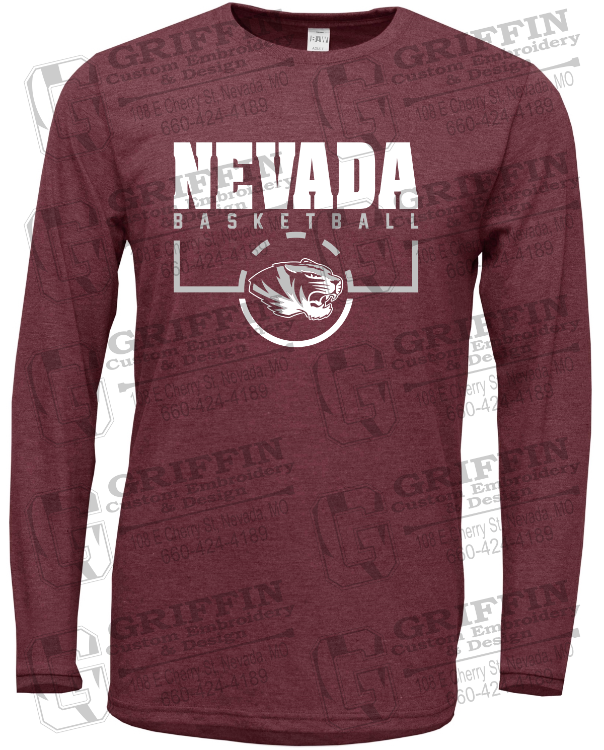 Soft-Tek Long Sleeve T-Shirt - Basketball - Nevada Tigers 24-P