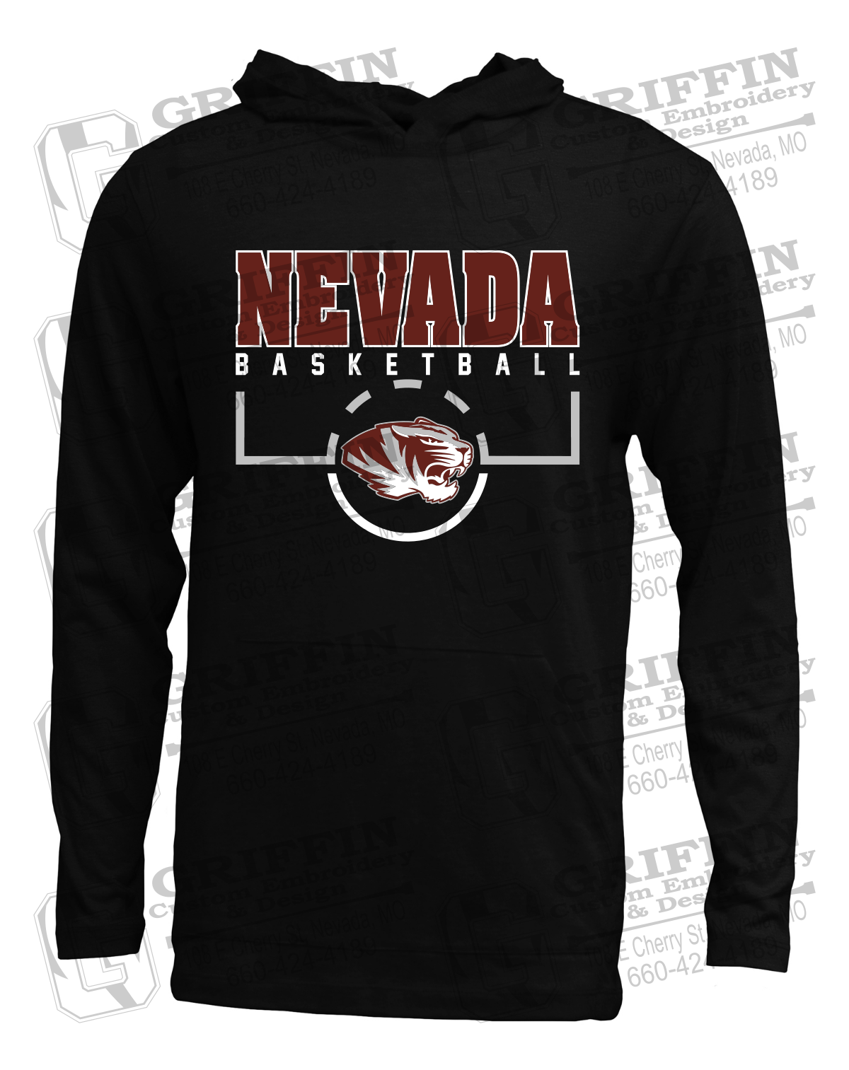 Soft-Tek T-Shirt Hoodie - Basketball - Nevada Tigers 24-P