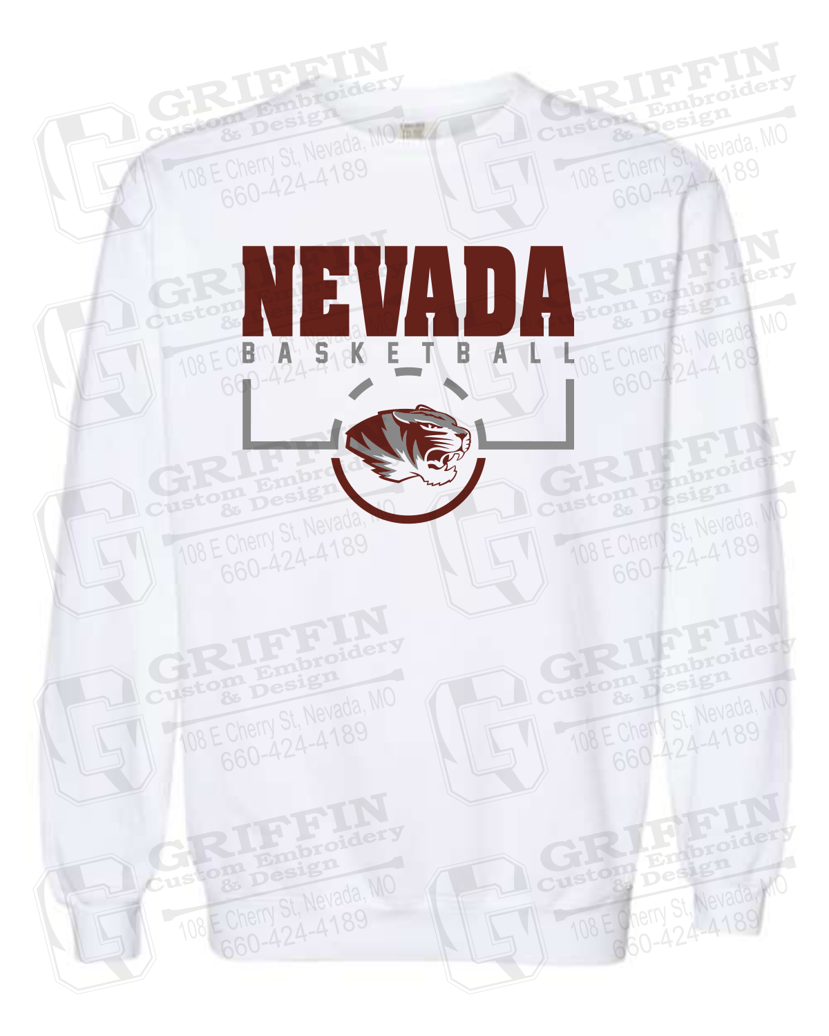 Comfort Colors Crewneck Sweatshirt - Basketball - Nevada Tigers 24-P
