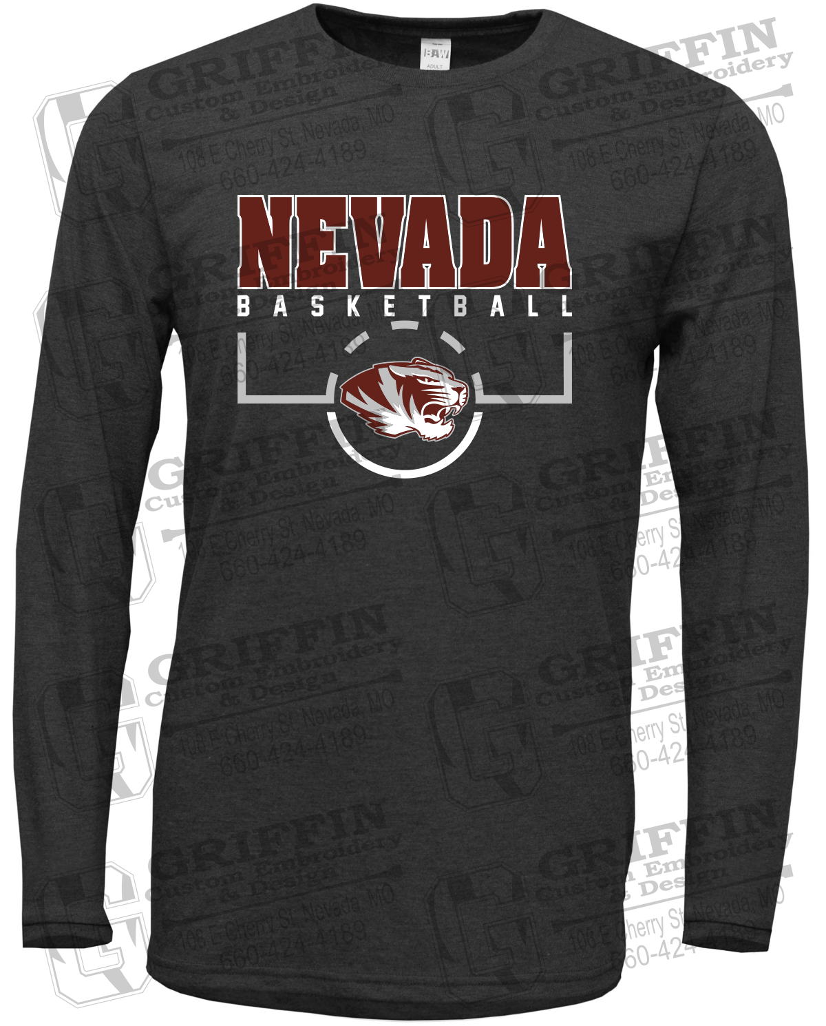 Soft-Tek Long Sleeve T-Shirt - Basketball - Nevada Tigers 24-P