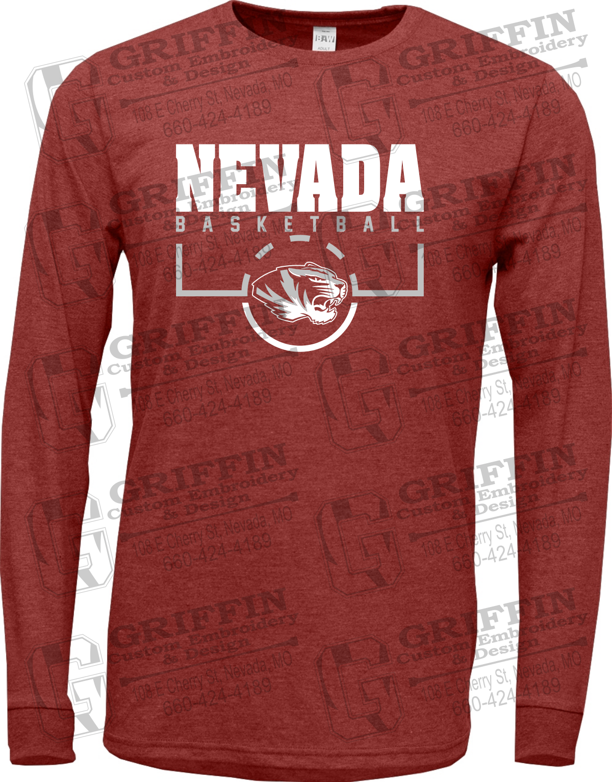 Soft-Tek Long Sleeve T-Shirt - Basketball - Nevada Tigers 24-P