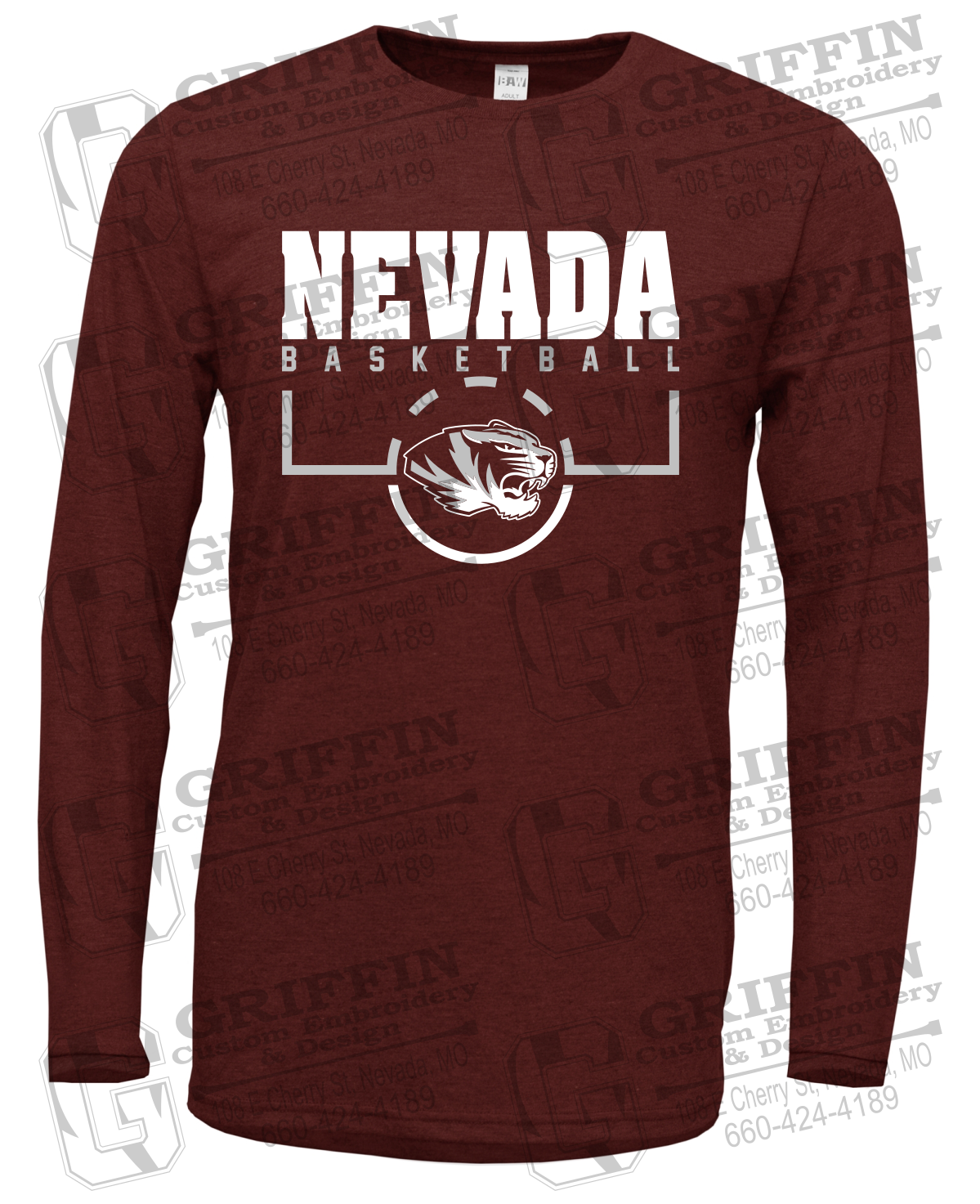 Soft-Tek Long Sleeve T-Shirt - Basketball - Nevada Tigers 24-P